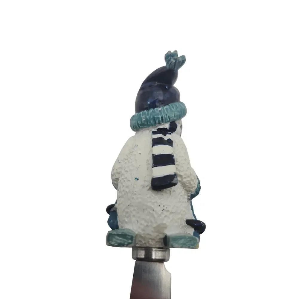 Le Gourmet Chef Snowman Cheese Spreader Christmas Holiday Resin Handle Stainless